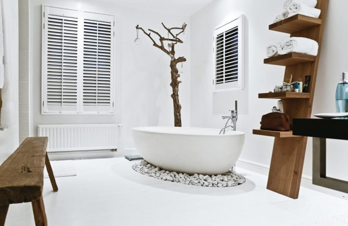 Badkamerinterieur in ecostijl