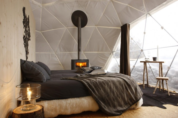 slaapkamerinterieur in ecostijl