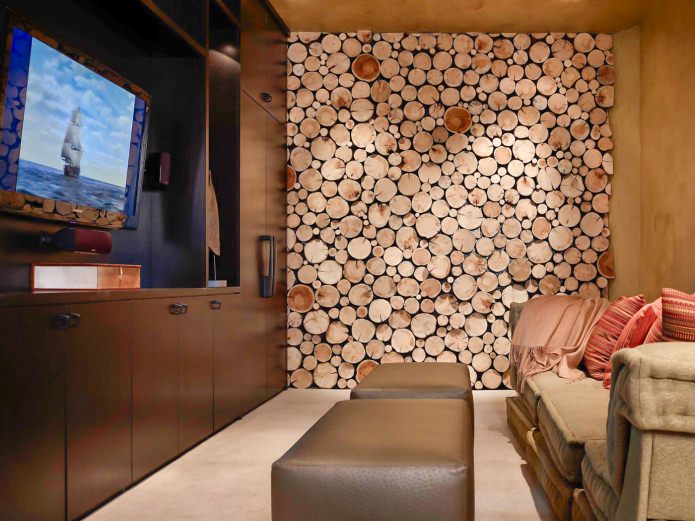 Woonkamerinterieur in ecostijl