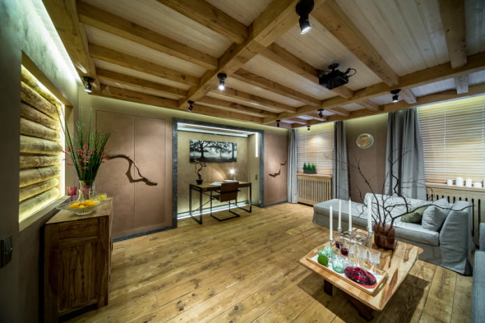 eco-stijl in de woonkamer