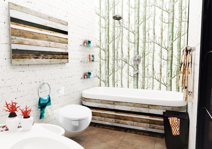 Badkamerinterieur in ecostijl