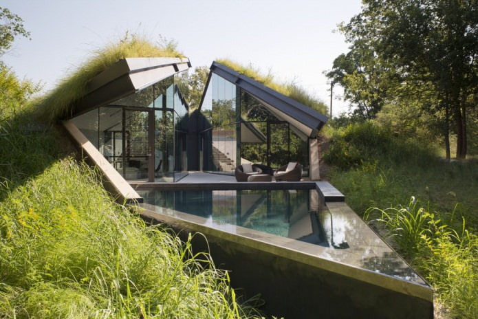 Moderne huizen in ecostijl