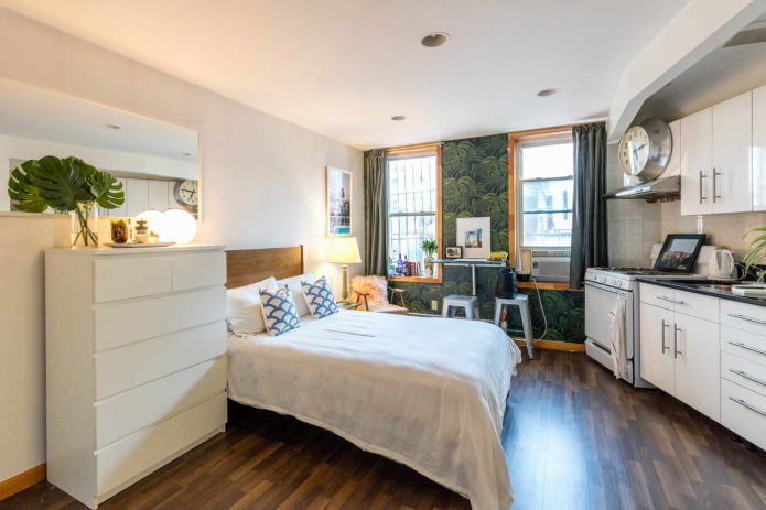 bed in het keukeninterieur