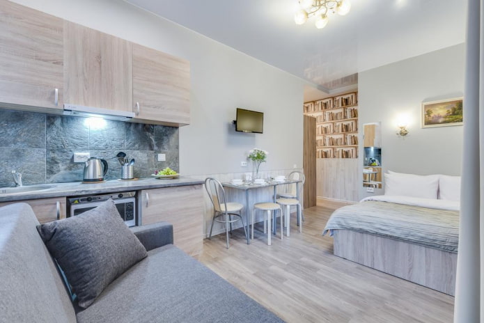 keuken-slaapkamer interieurontwerp