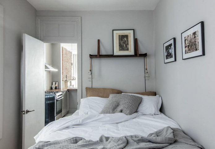 witte Scandinavische slaapkamer