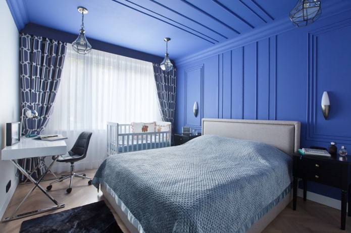 oudersruimte in een slaapkamer gecombineerd met een kinderkamer