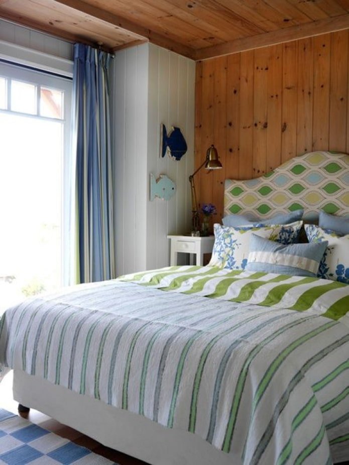 moderne beddecoratie op het platteland