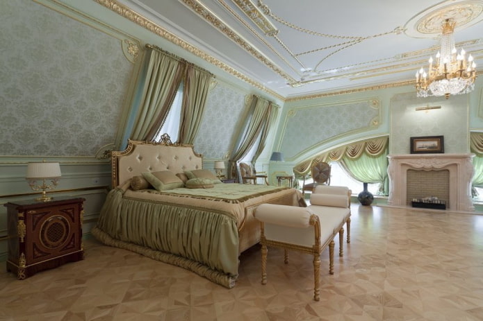 interieur van een zolderkamer in een klassieke stijl