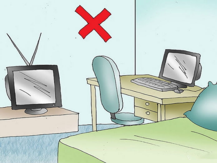 TV en computer in de slaapkamer volgens Feng Shui