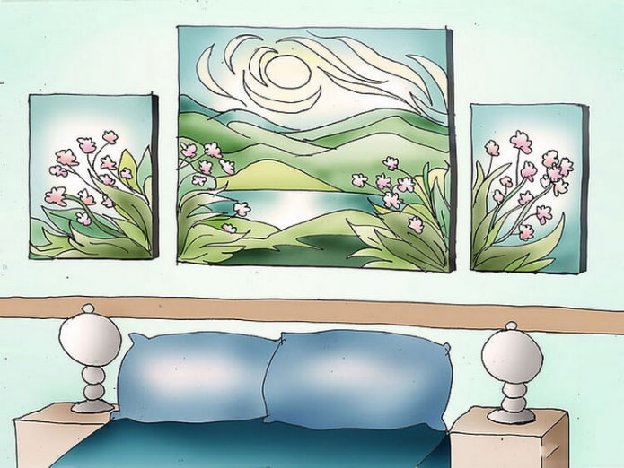 schilderijen in de slaapkamer volgens Feng Shui