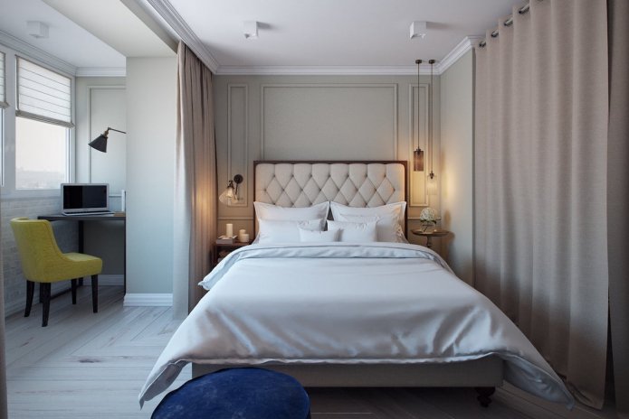 woonkamer en slaapkamer gecombineerd met een balkon