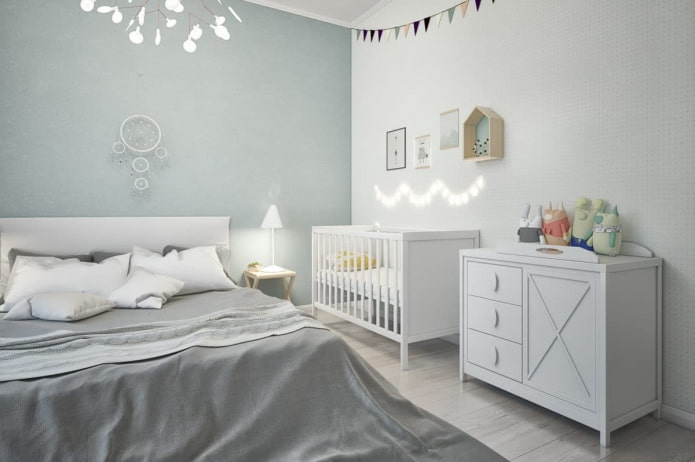 babybedje in het slaapkamerinterieur