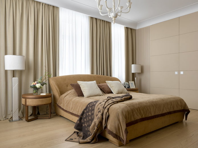 beige slaapkamer interieurontwerp