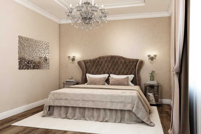 chocoladebeige slaapkamerinterieur