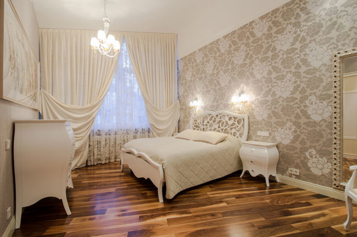 beigebruin slaapkamerinterieur