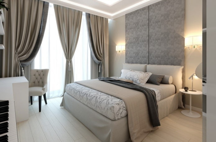 grijsbeige slaapkamerinterieur
