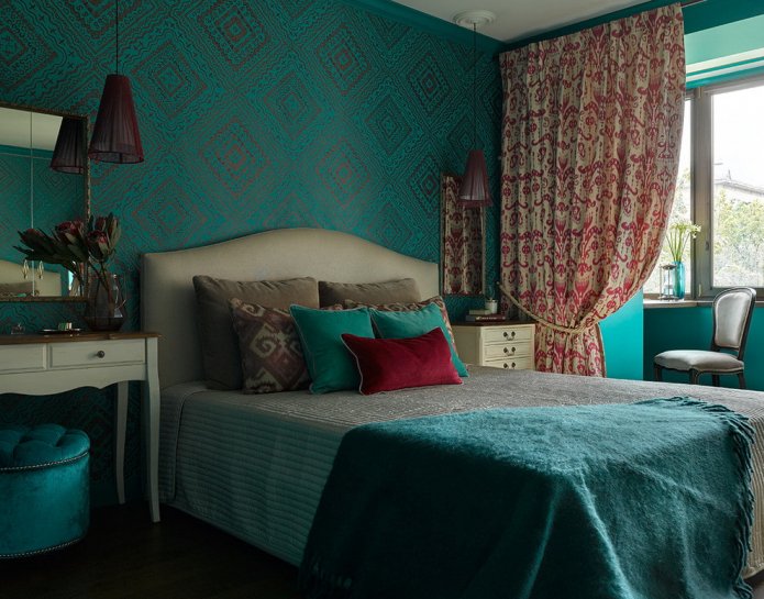 turquoise kamer in Proven?aalse stijl