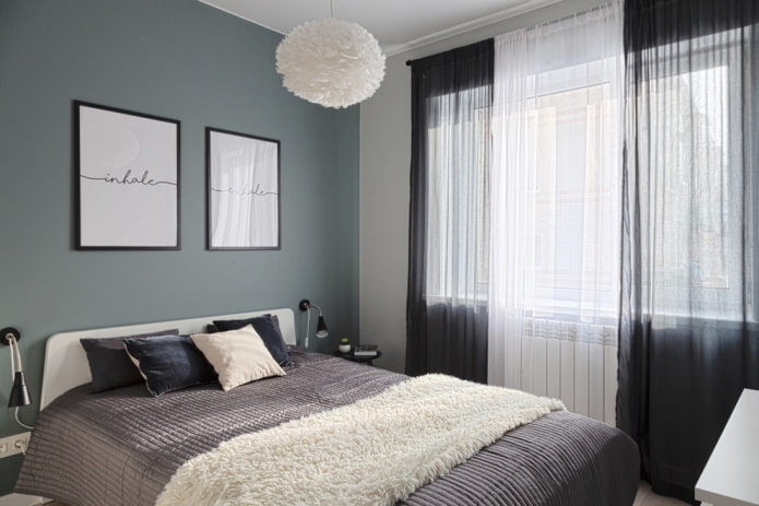 Slaapkamer in Scandinavische stijl in een Chroesjtsjovka