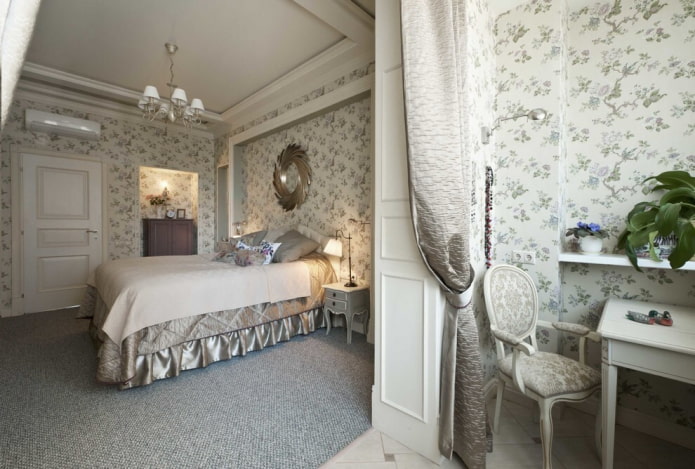 zoning a bedroom in a Chrushchevka