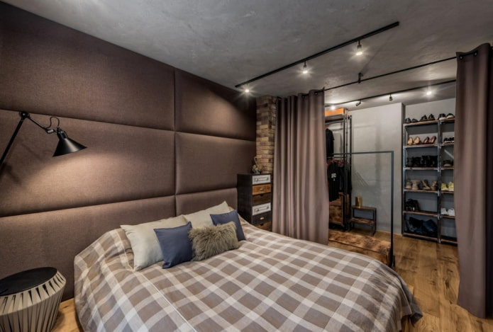 grijsbruin slaapkamerinterieur