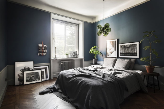donkere muren in de slaapkamer