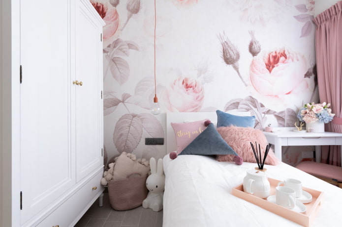accentmuur bij het bed