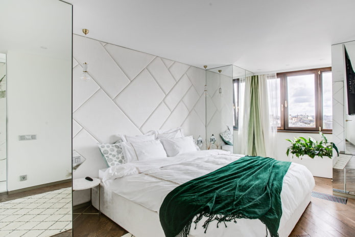 moderne slaapkamer met wit plafond