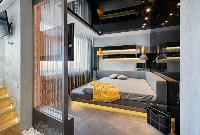slaapkamerdecoratie in hightech-stijl