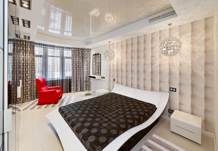 slaapkamerdecoratie in hightech-stijl