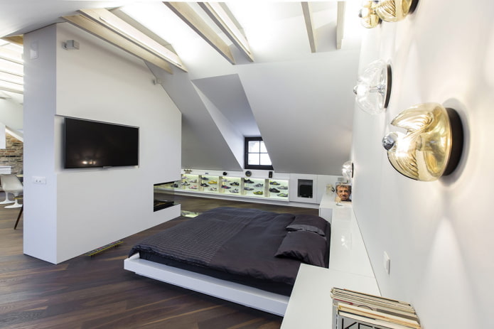 inrichting in de slaapkamer in hightechstijl