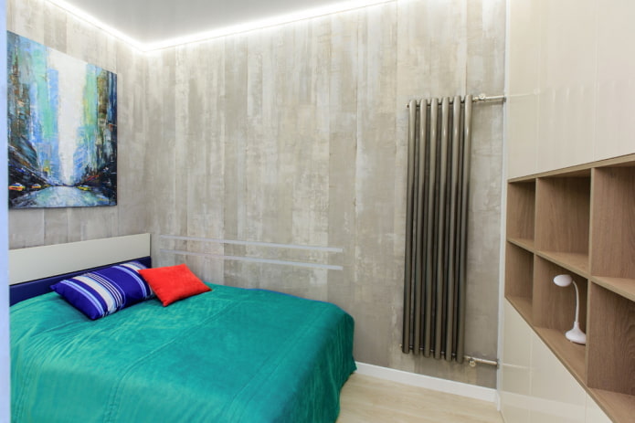 slaapkamer in een loft in Chroesjtsjov-stijl