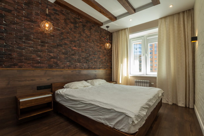kleurenschema van de slaapkamer in industri?le stijl
