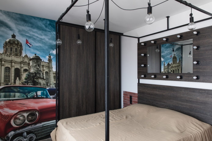 kleine slaapkamer in industri?le stijl