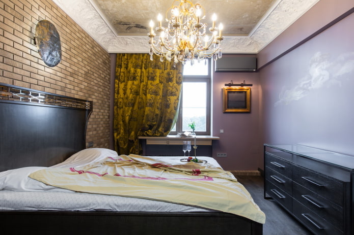 slaapkamer in industri?le stijl met klassieke elementen