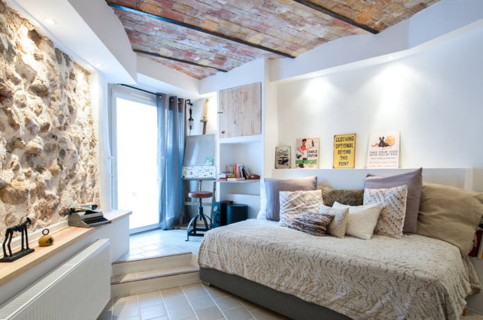 kleine slaapkamer in industri?le stijl