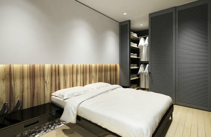 meubels in het interieur van de slaapkamer in een minimalistische stijl