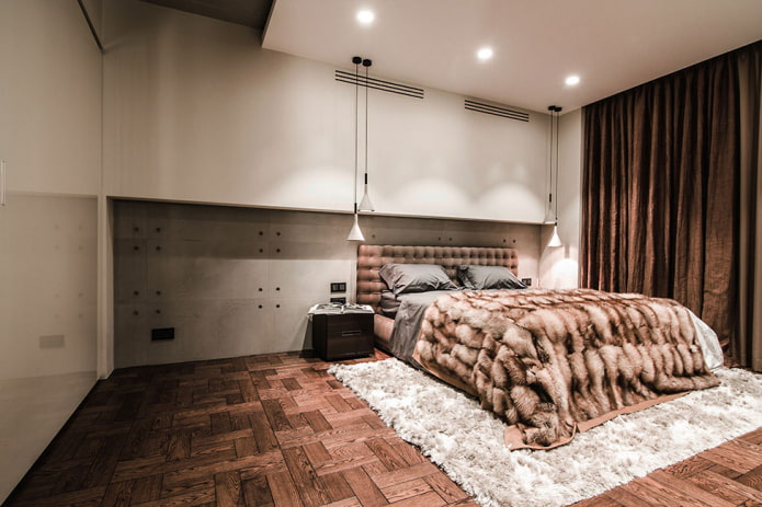slaapkamer in eco-minimalistische stijl
