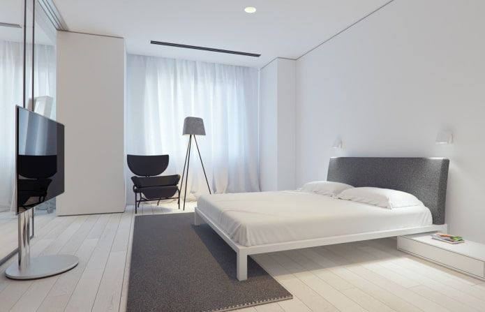 slaapkamerinterieur in minimalistische stijl