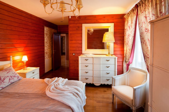 houten wanden in de slaapkamer