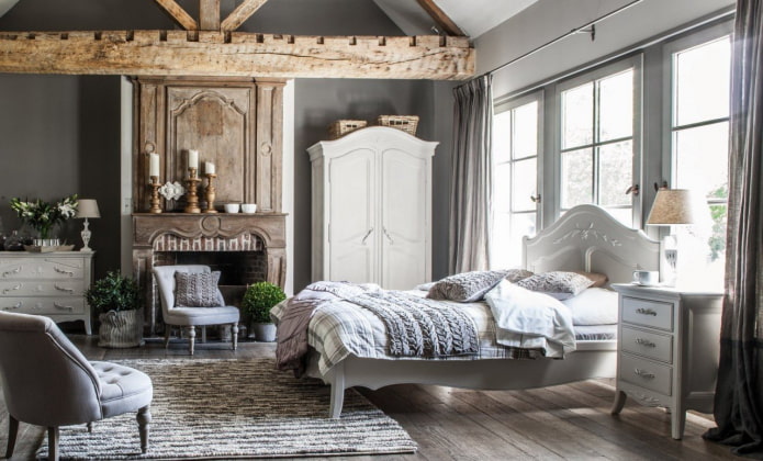 slaapkamer met open haard