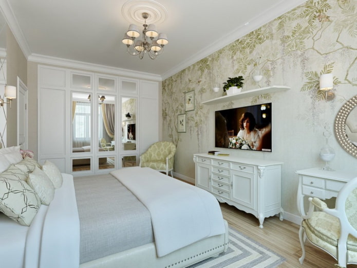 TV boven ladekast in slaapkamer