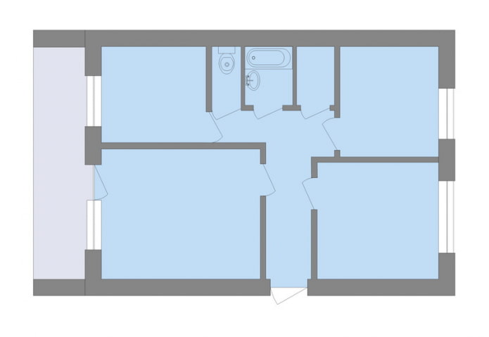 driekamerappartement in Stalinka