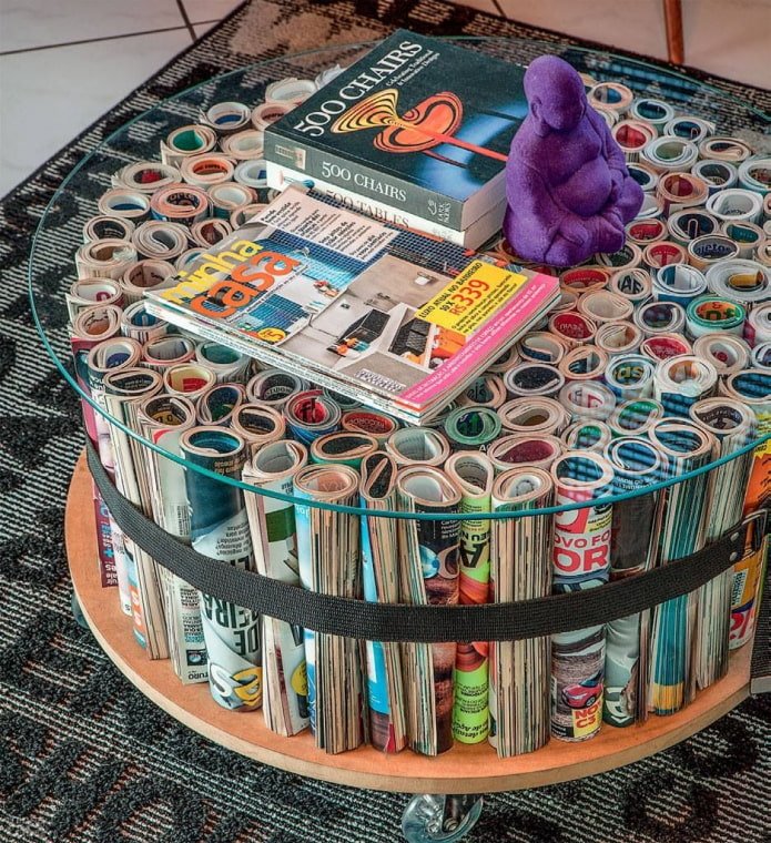 salontafel uit tijdschriften