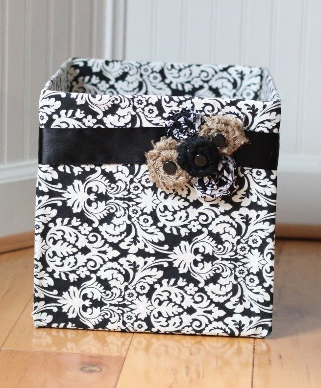 Doos met stoffen bekleding