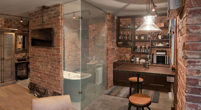 halfmat glas in het interieur