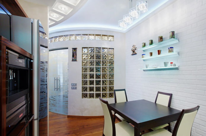 glasblokken in het interieur