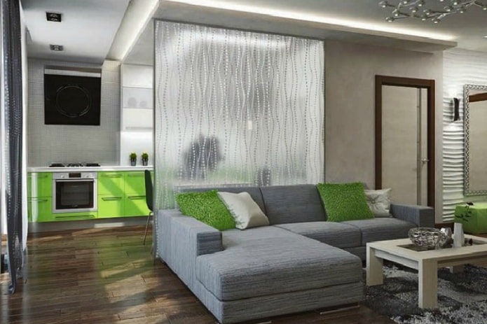 geribbelde glazen scheidingswand