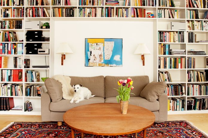 boekenrek in het interieur