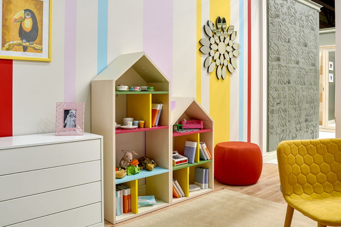 plankenstructuur in het interieur van een tienerkamer