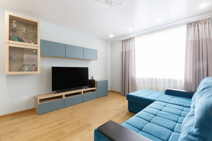 muur in het interieur van de woonkamer in een moderne stijl